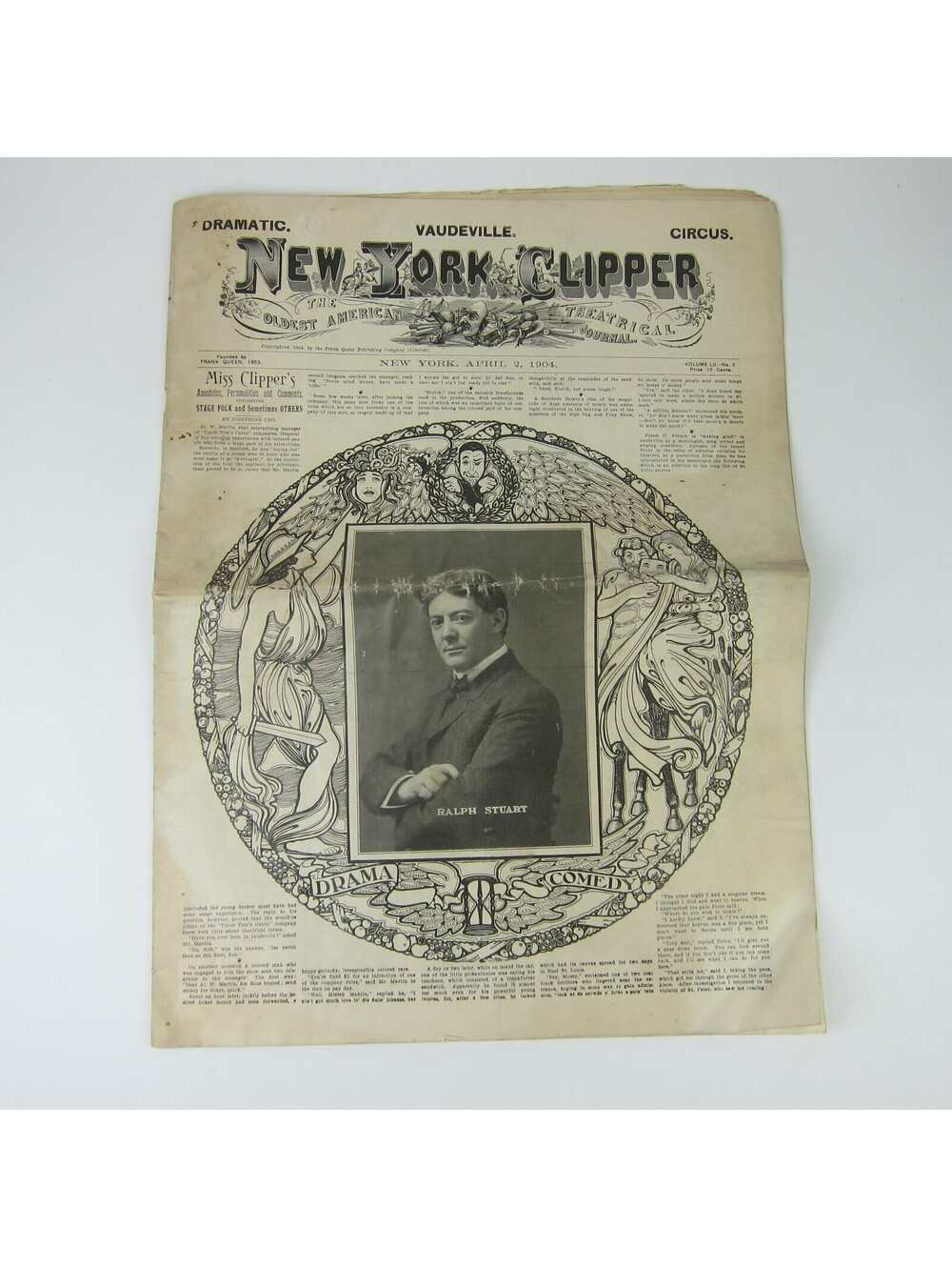 New York Clipper Vaudeville Circus Newspaper Magazine Frank Queen Antique 1904